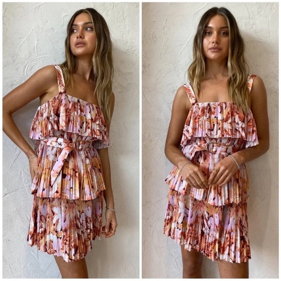 Acler Eliot Pleated Mini Dress - Picture 1 of 12